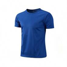2 artículos Camiseta deportiva de manga corta para mujer, secado rápido, cuello redondo, ideal para yoga, fitness y tallas grandes - Azul - Ver 11