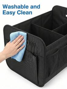 [Delivery Within 2-7 Days In The United States] Space-Saving Multipurpose Car Trunk Organizer With Mesh Pockets And Sturdy Carrying Handles Durable Expandable Auto Cargo Storage Caddy For Active Individuals And Commuting Adults Flexible High-Capacity SUV Boot Storage Bag For Organizing Vehicle Cleaning Supplies Tools And Outdoor Gear Comprehensive Auto Tidy Storage Box Car Interior Accessories And Trunk Organizers Container - Multicolor - View 9