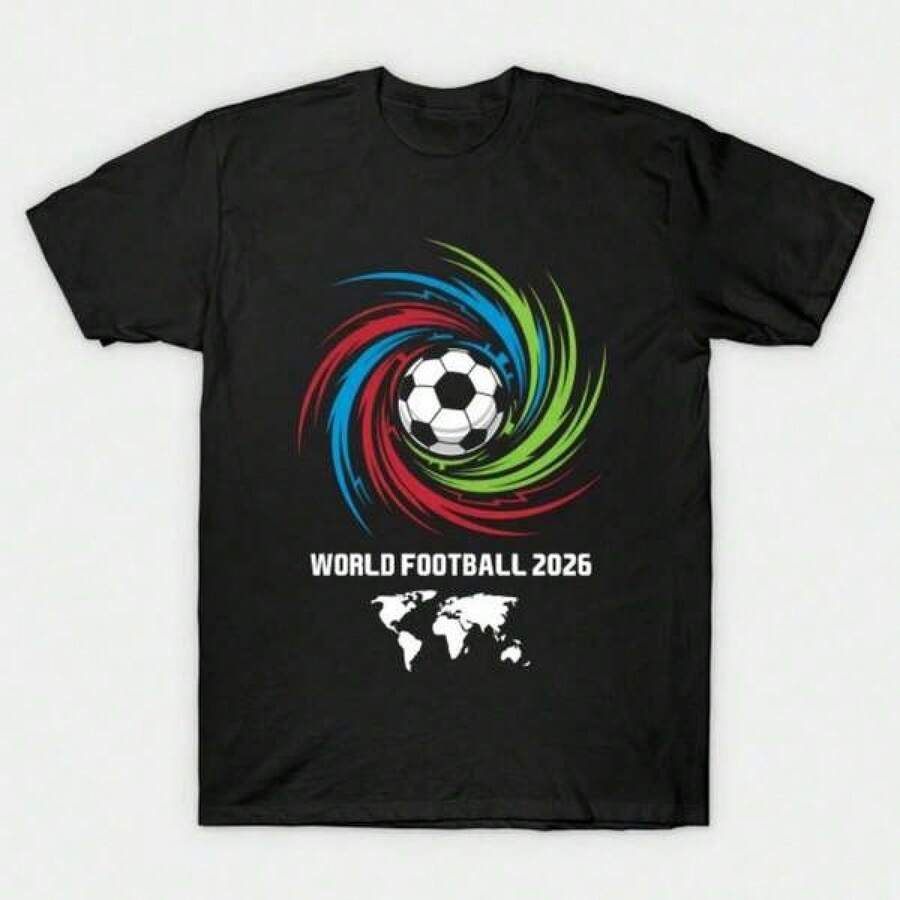 Camiseta de la Copa Mundial 2026 con el Espíritu del Fútbol de Estados Unidos, Canadá y México - Negro - Ver 1