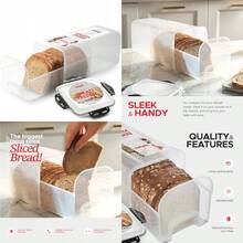 Tafura - Contenedor de almacenamiento de pan con bandeja caja de pan de plástico contenedor de pan con tapa hermética pan de pan soporte para pan casero sin BPA - Paquete de 1 unidad en color negro - Ver 1