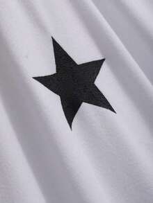 Camiseta de mujer con estampado de estrella de manga corta estilo Y2K - Blanco - Ver 3