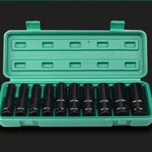 1/2Inch Drive 6-Point Impact Socket Set 10-Piece Metric Sizes 8-24m/10-24mm Carbon Steel Impact Socket Set With Hard Storage Box - 10-24毫米 - 查看 5