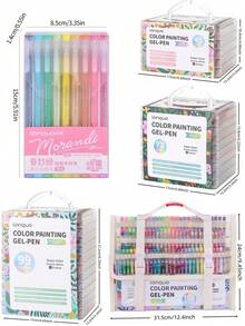 252pcs 234-Color Gel Pens, 168pcs Carrying Bag & 45/72/99pcs Storage Box & 9pcs 28-Color Themes, 0.6mm Student Drawing Neutral Pens, Suitable For Note-Taking, DIY, Layered Painting, Anime Coloring And More, Great Gift For Boys/Girls Students, Back To School & Teacher Rewards - Multicolor - View 7