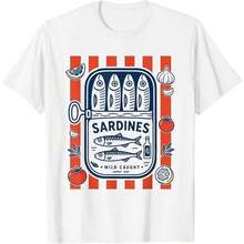 Camiseta Retro de Sardinas en Conserva Estilo Vintage - Negro - Ver 6