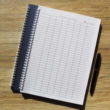 Cuaderno de tamaño A4 super grande para gastos e ingresos financieros personales y de pequeñas empresas, adecuado para contabilidad del hogar, suministros de oficina, registro de gastos, registro de pagos y recibos de fondos corporativos - Vertical - Ver 14