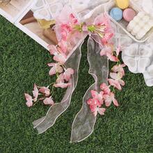 1 pieza Nuevo clip para el cabello con lazo, borla y flores, accesorio floral para tocado nupcial, regalo para mamá, amiga, decoración de fotos de viaje, horquillas para el cabello, pinzas para el cabello - Multicolor - Ver 9