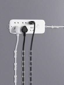 20/40入 自黏式電纜夾理線器,透明黏性電纜夾,適用於電視線、桌面、居家與辦公室線材管理 - 彩色 - 查看 5