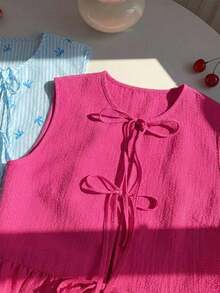 2 piezas Blusas de verano de moda 2026 para mujeres, para vacaciones, primavera, Día de San Valentín, salir, verano, primavera, Día de San Valentín, carnaval, playa, fiesta de cumpleaños, boda, salir.Top sin mangas rojo, top sin mangas rosa, - Multicolor 5 - Ver 7