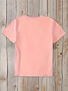 Camiseta Vintage de Mujer con Estampado de Conejo - Blusa Suave y Transpirable de Manga Corta y Cuello Redondo, Top Casual para Primavera, Verano y Otoño con Estampado de Conejo y Patrones, Lavable a Máquina, Regalo para Pascua - Rosa - Ver 2