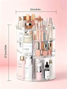 1pc Rotating Storage Rack, Large Capacity Partitioned Storage, Perspective Dust-Proof, Multifunctional Storage. The Rotating Storage Rack Is Suitable For Christmas, School Season, Bedrooms, Bathrooms, Cloakrooms, And All Seasons. - Multicolor - View 15