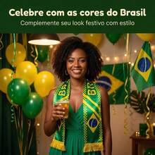 Brazilian Fan Scarf For Men And Women, Vibrant Colors, Lightweight And Portable, Perfect For World Cup And Fan Gatherings - Green - View 8
