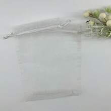 高級抽繩水果保護網袋 - 可重複使用透氣歐根紗網，適用於花園、果園（葡萄/草莓/檸檬），防鳥蟲，禮品包裝 - 白色 - 查看 10