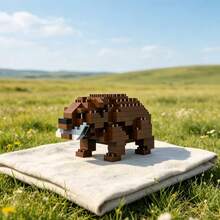 Forest Animal Series Fierce Beast Lion/Wolf/Tiger/Elephant/Wild Boar/Gorilla/Brown Bear Building Block Model DIY Handmade Fun Assembling Puzzle Educational Toy Creative Desktop Decor Birthday Gift Kids Toy Children's Day Gift - Multicolor - View 4