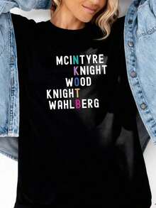 1 pieza Camiseta nueva de Kids On The Block (NKOTB) para conciertos del grupo, con los nombres de Mclntyre, Knight y Walhlberg, 180g, 100% algodón. - Negro 2 - Ver 3
