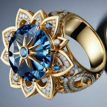 1 Peça Anel de Promessa Eterna Elegante Banhado a Ouro 14K, Design Incrustado com Cubic Zircônia Cintilante, Lindo Anel de Noivado/Casamento, Simbolizando Presente do Dia dos Namorados - Dourado - Visão 2