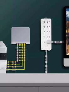 20/40入 自黏式電纜夾理線器,透明黏性電纜夾,適用於電視線、桌面、居家與辦公室線材管理 - 彩色 - 查看 6