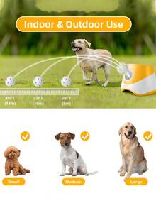 Automatic Ball Launcher For Dogs - 3-Speed Adjustable Dog Training Machine With 3 Chew-Proof Tennis Balls, - (Low Voltage <36V) Automatic Launcher, Indoor/Outdoor Automatic Ball Thrower For Puppy Training & Play - 彩色 - 查看 2