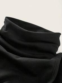 Bodys de mujer de ajuste ceñido de unicolor y manga larga con diseño calado, para primavera y otoño - Negro - Ver 8