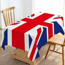 Mantel de poliéster con diseño de la bandera de Reino Unido, decoración patriótica duradera adecuada para fiestas con temática británica, bodas y uso doméstico - Reino Unido. - Ver 2
