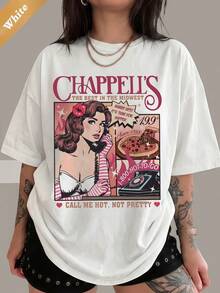 Chappells RRoan Midwest Princess Retro Pizza Comic Cotton T-Shirt Pop Fan Graphic Tee - White - View 6