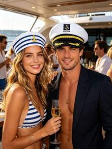 Hat Set Navy Cap Sailor Hat Costume Accessories Set Cosplay Anime Sexy Outfit Party Gathering Festival - Multicolor - View 8
