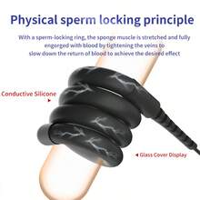 Electric Shock Penis Ring Vibrating Cock Rings Adjustable Cocks Training Male Stretchy Cockring Adult Sex Toys For Men Maturbaters - Một cỡ - Xem 7