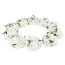RainWeel 10 Pcs Flower Ball Arrangement Bouquets, 30*20cm Plastic Flowers Balls, Fake Rose Flower Ball For Wedding Centerpieces, Floral Ball Arrangement For Table Decor, Artificial Flower Table Centerpieces Decoration, Realistic Flowers Bouquet For Wedding, Party Event, Anniversary, Home Decoration (Champagne/White, Green) - 白色 - 查看 7