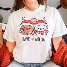 COOL SUMMER Linda Camiseta de Algodón de Manga Corta con Estampado de Bob Esponja y Patricio Estrellas, Estilo Anime, Moda de Dibujos Animados para Mujer y Niña, Top Kawaii |   Diseño exquisito |   Suelto y cómodo |   Fácil de combinar | - Blanco 15 - Ver 1