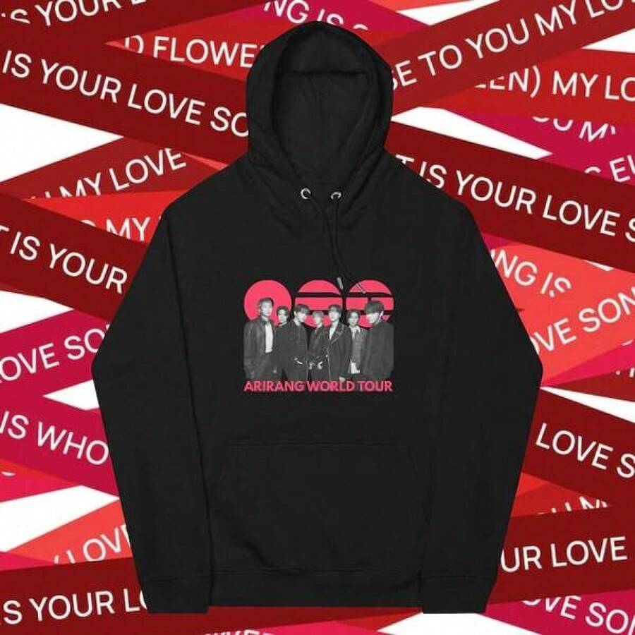 ARIRANG WORLD Unisex Raglan Hoodie - Black - View 1