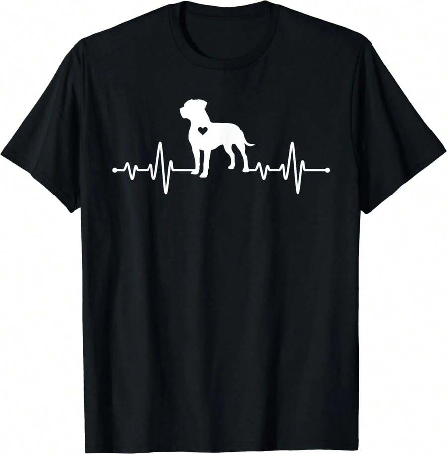 Camiseta con diseño de Pitbull para hombres y mujeres, para dueños de mascotas. - Negro - Ver 1