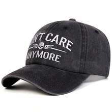 1顶男士“Don't Care Anymore”刺绣水洗棒球帽，户外运动防晒休闲帽，适合春秋季旅行、海滩、派对等场合。 - 多色 - 查看 5