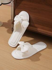 Women's Slide Sandals, Women's Spring Summer Autumn Winter Indoor Slippers, Anti-Slip Wear-Resistant Home Fashion Open-Toe Slippers, Lightweight Quiet Home Slippers - White - View 5