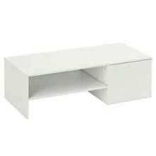 Adjustable Coffee Table, Metal Rails, Chipboard, Foot Pads, White - White - View 9
