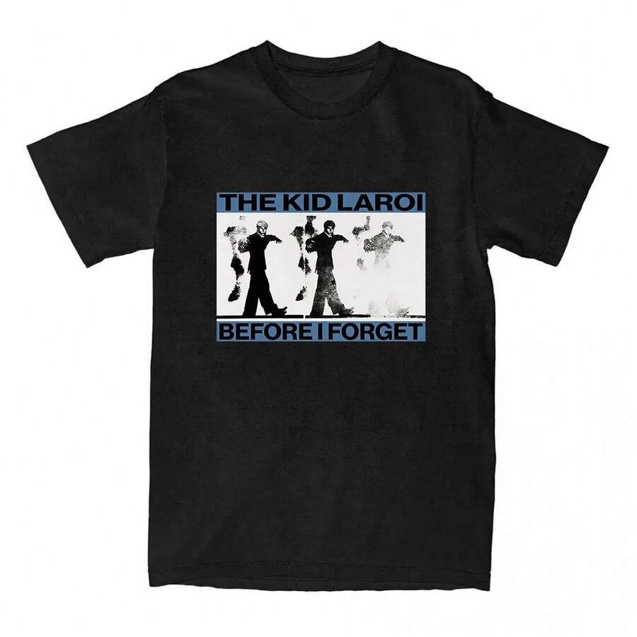 Camiseta Unisex con Diseño Impreso TKL Before I Forget, Camiseta con Estampado del Cantante THE KID LAROI, Camiseta de Manga Corta de Algodón para Hombre, Camisetas Gráficas - Negro - Ver 1
