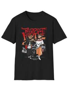 blusas para mujer Respect and Struggle Hip Hop Men's Women T-Shirt West Coast Patterned Printed Cotton Casual Round-neck Shirt Streetwear - Negro - Ver 1