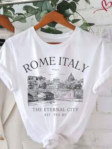 Women's Pure Cotton T-Shirt, Short Sleeve, Round Neck, Casual Style, Soft And Breathable, Sizes S-XXXL Available, Summer Fashion, Everyday Wear, Loose Fit, Suitable For All Seasons, Pure Cotton - 白色5 - 查看 7