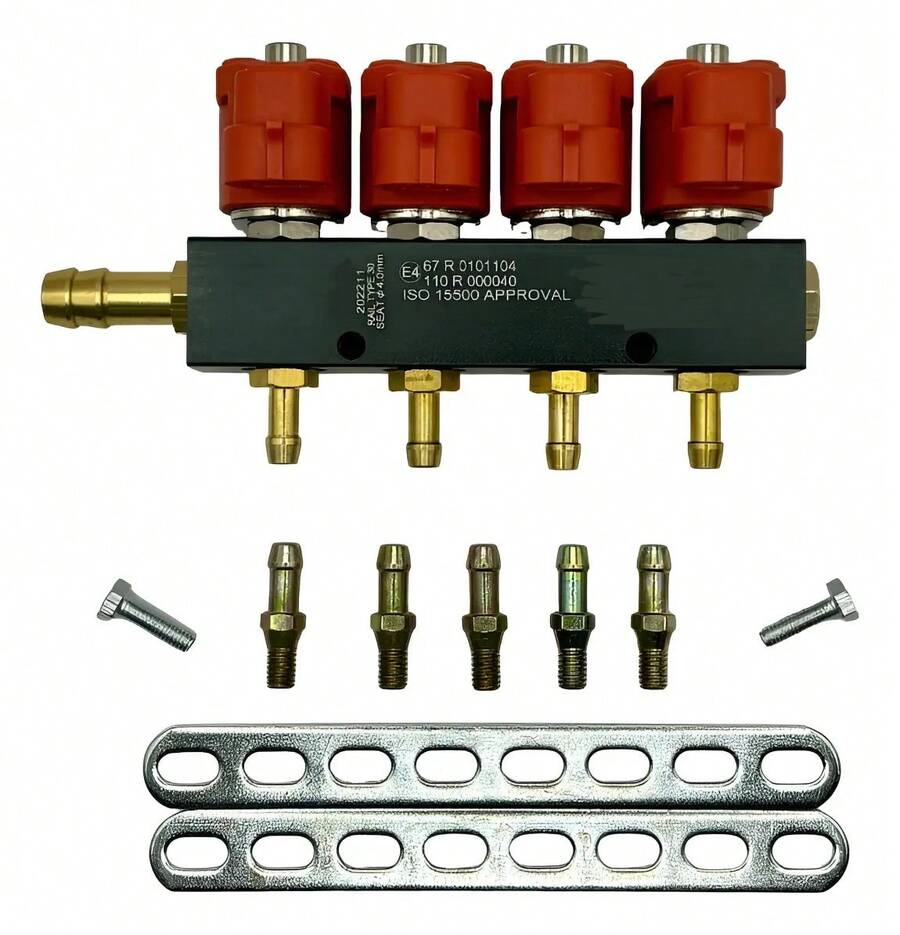 Vmingo Injector Rail Nozzle LP Gas Natural CNG 3ohm 4 Cylinders