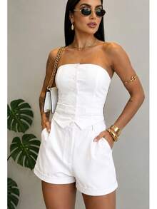 Versatile Premium Tailored Strapless Set 2026 - White - View 2