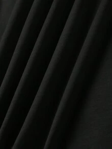 Women's T-shirt Top de manga corta para mujer con estampado de temática alimentaria y cuello redondo ajustado. - Negro - Ver 4