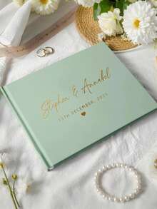 Custom Wedding Guest Book, Customizable Letter Name,Personalized Elegant Guestbook, Wedding Hardcover Photo Album, Wedding Keepsake, Anniversary And Birthday Book Gifts,Unique Ideal Gift, Suitable For Boyfriend, Girlfriend - Multicolor - View 10
