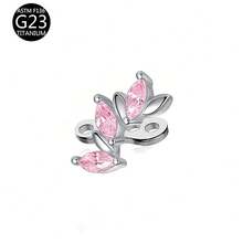 1 buah Anting Tusuk Titanium G23 Pink dengan Inlay Zirkonia Kubik, Cocok untuk Pemakaian Sehari-hari - Berwarna merah muda - View 15