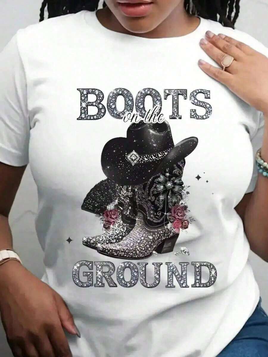 Playeras de mujer de algodón. Camiseta elegante para mujer con un estampado único. Diseño cómodo de cuello redondo, perfecta para primavera y verano. Un top casual elegante, imprescindible para fiestas de verano. - Blanco - Ver 1