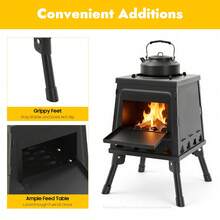 Zeltkocher, Raketenofen Outdoor|  Tragbarer Holzofen Für Camping, Outdoor, Zeltheizung, Camping, Zeltkocher, Mini Holzofen Zum Kochen Und Heizen Mit 16 Entlüftungen - Schwarz - Übersicht 8