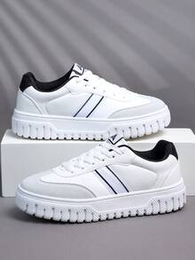 Giày thể thao nam cổ thấp, giày chạy bộ nam, giày đi bộ nam, giày dép thời trang hàng ngày, giày tennis, giày đường phố. - trắng - Xem 2