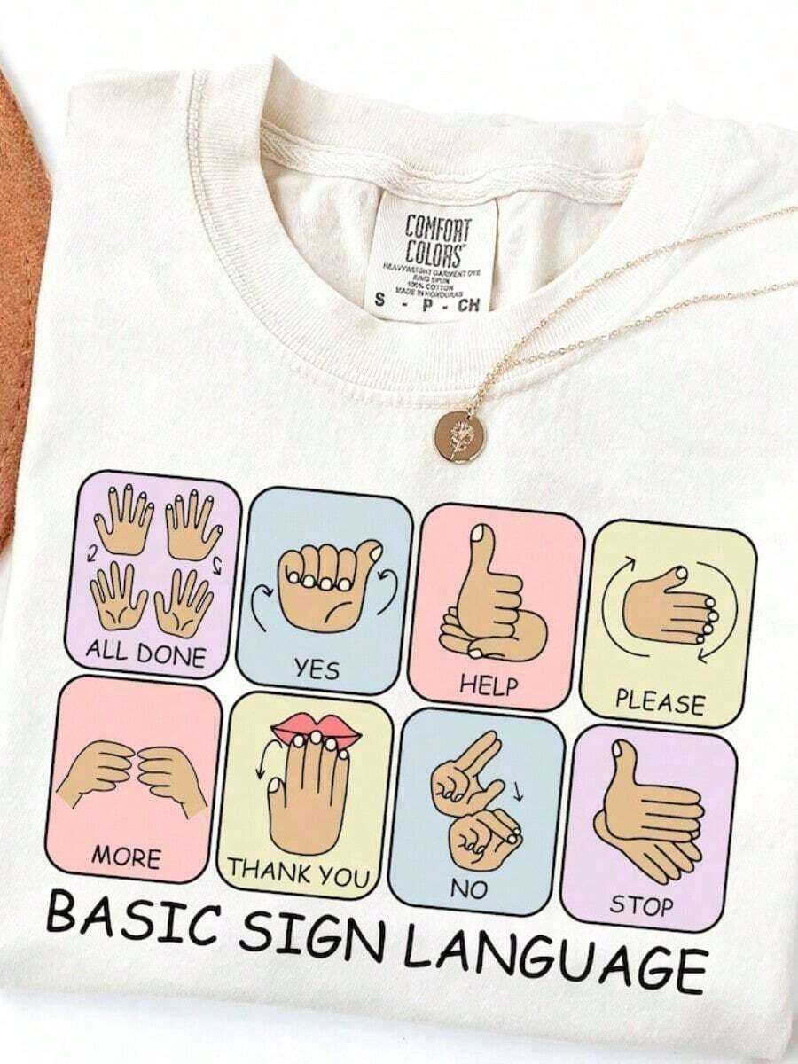 Camiseta Casual de Lenguaje de Señales, Camiseta de Patólogo, Camiseta de Terapia del Habla, Camiseta de Patología del Habla, Camiseta de Agradecimiento, Camiseta de Graduación en Terapia del Habla - Blanco - Ver 1