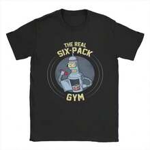 Camiseta De Manga Corta Creativa Y Divertida Con DiseñO De Robot De Dibujos Animados, Estilo Europeo Y Americano, Para Hombres Y Mujeres. - Negro - Ver 2