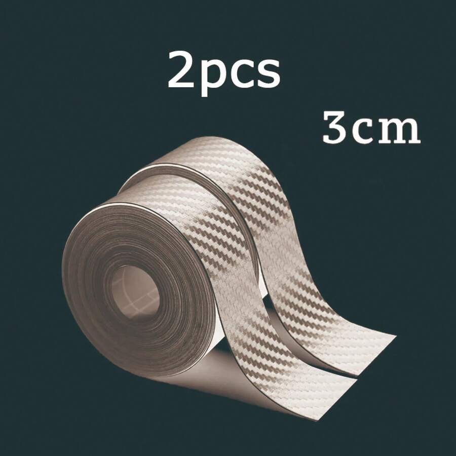 Carbon Fiber Protective Strip For Car Rearview Mirrors, Self-Adhesive, Waterproof, Decorative, Anti-Scratch, 1 To 5 Meters - 2 Pieces - 3 cm - View 1