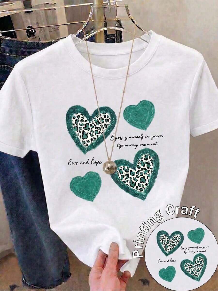 New Short-Sleeved, Crew-Neck T-Shirt For Women, Spring/Summer Design, With A Modern And Minimalist Floral Print That's Both Stylish And Breathable, Wicking Away Sweat. Direct Shipping From Our Local Warehouse. Couple's Style, Perfect For Wearing Together. - 銀色 - 查看 1