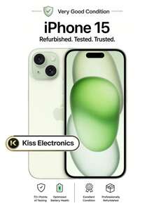 Apple IPhone 15 - Fully Unlocked Very Good - Grade B Condition Refurbished - Green - View 1