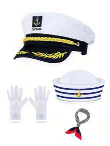 Hat Set Navy Cap Sailor Hat Costume Accessories Set Cosplay Anime Sexy Outfit Party Gathering Festival - Multicolor - View 12